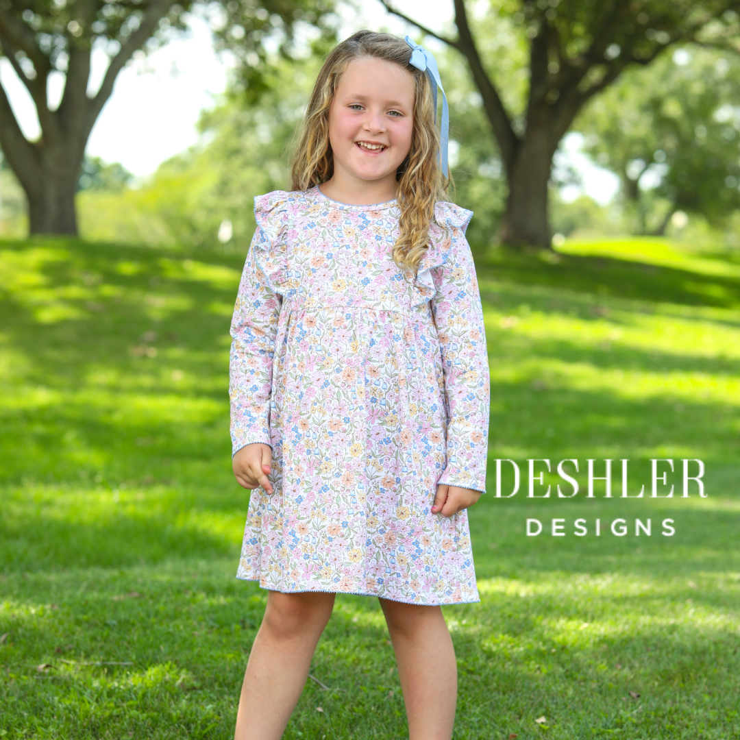 Girls Vintage Floral Dress