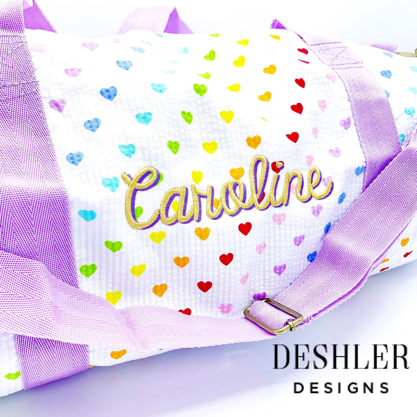 Tiny Hearts Seersucker Weekender Duffel Bag