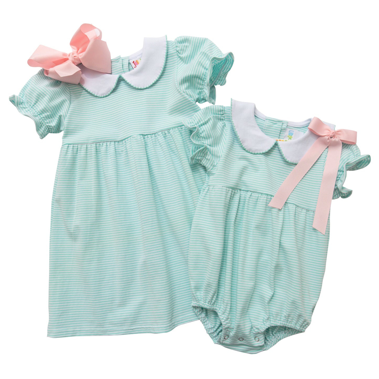 Charlotte Dress - Mint Stripe