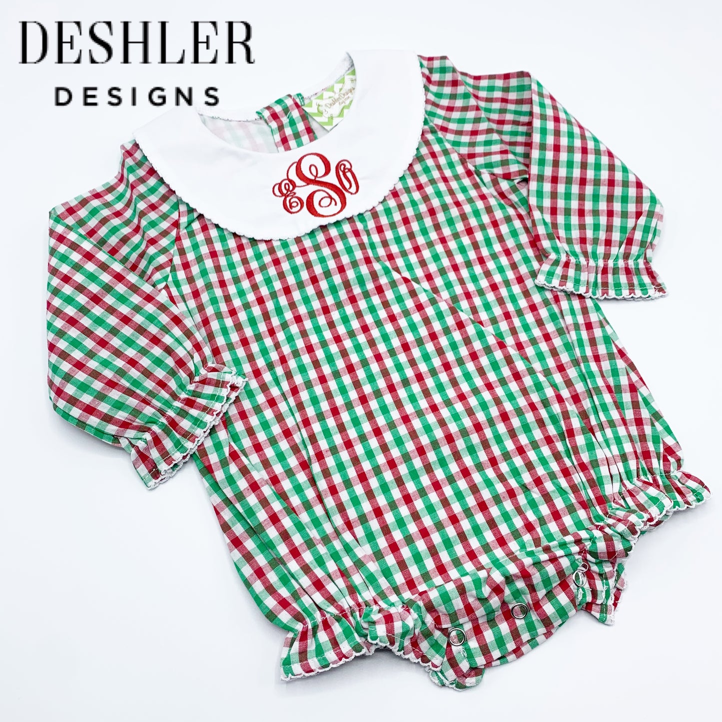 Baby Girls Plaid Christmas outfit ~ Girls Christmas Bishop Bubble