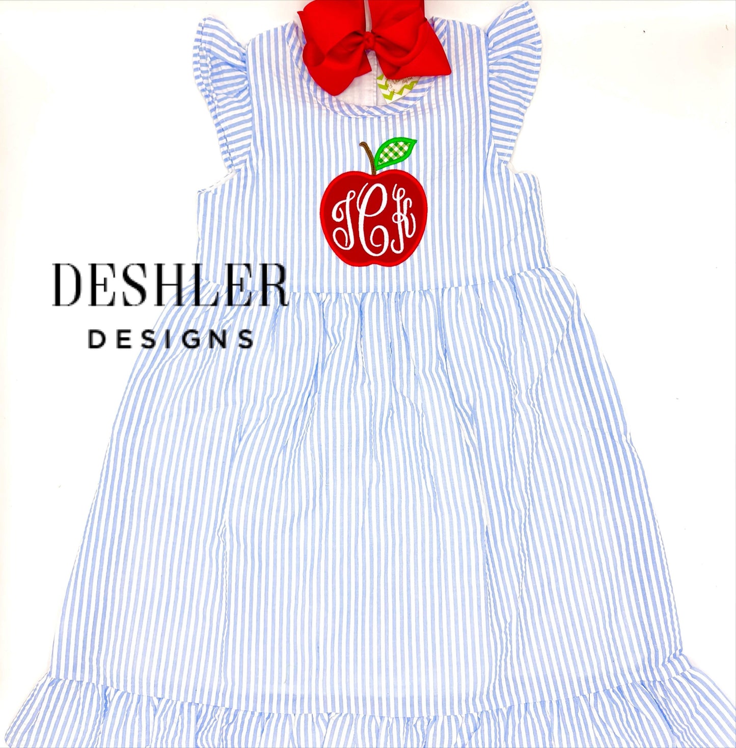 Back to School Monogram Apple Dress