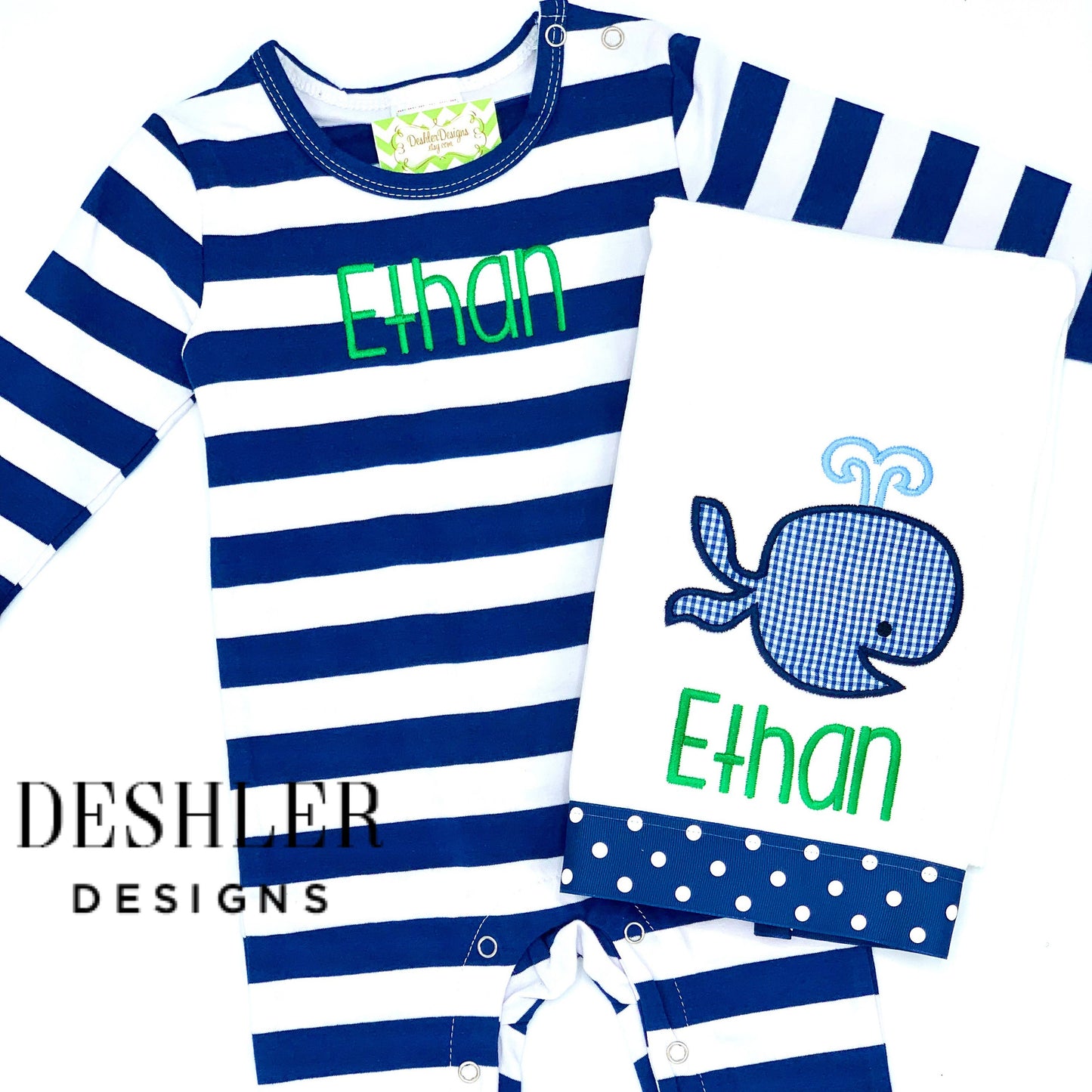 Romper + Burp Cloth Baby Boy Gift Set