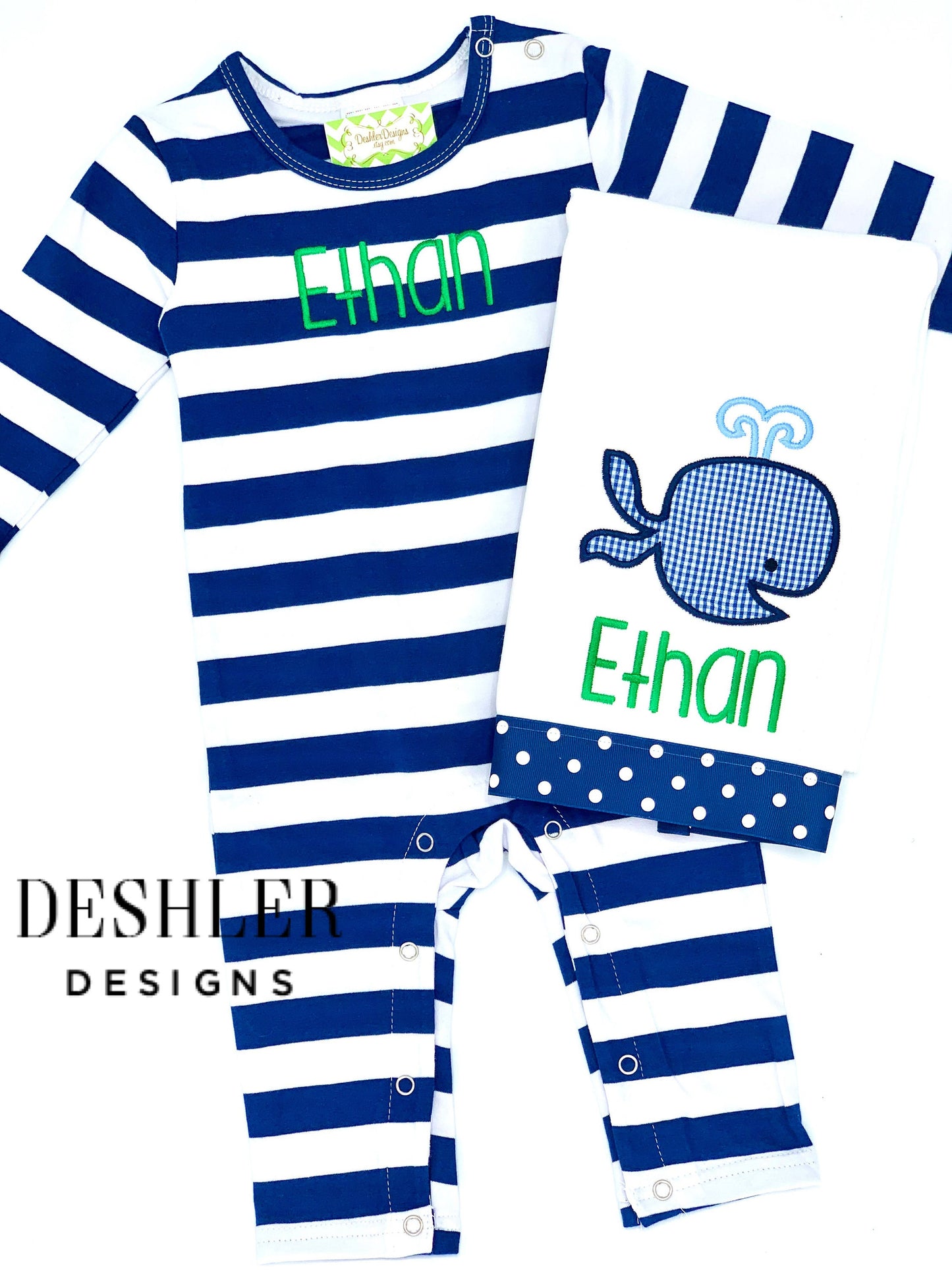 Romper + Burp Cloth Baby Boy Gift Set