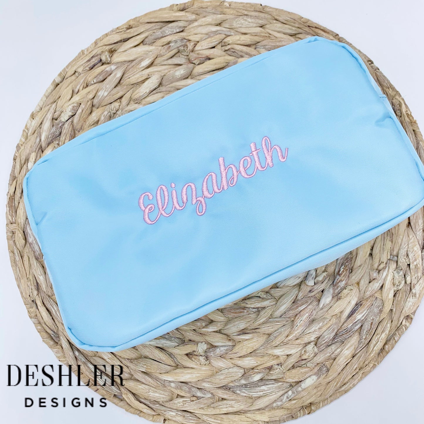 Solid Nylon Monogram Cosmetic Bags