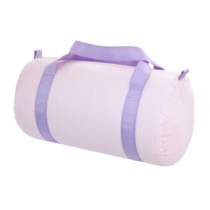 Pink & Purple "Princess" Seersucker Medium Duffel Bag