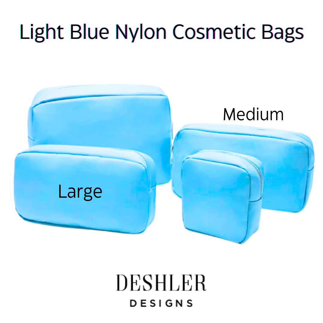 Solid Nylon Monogram Cosmetic Bags