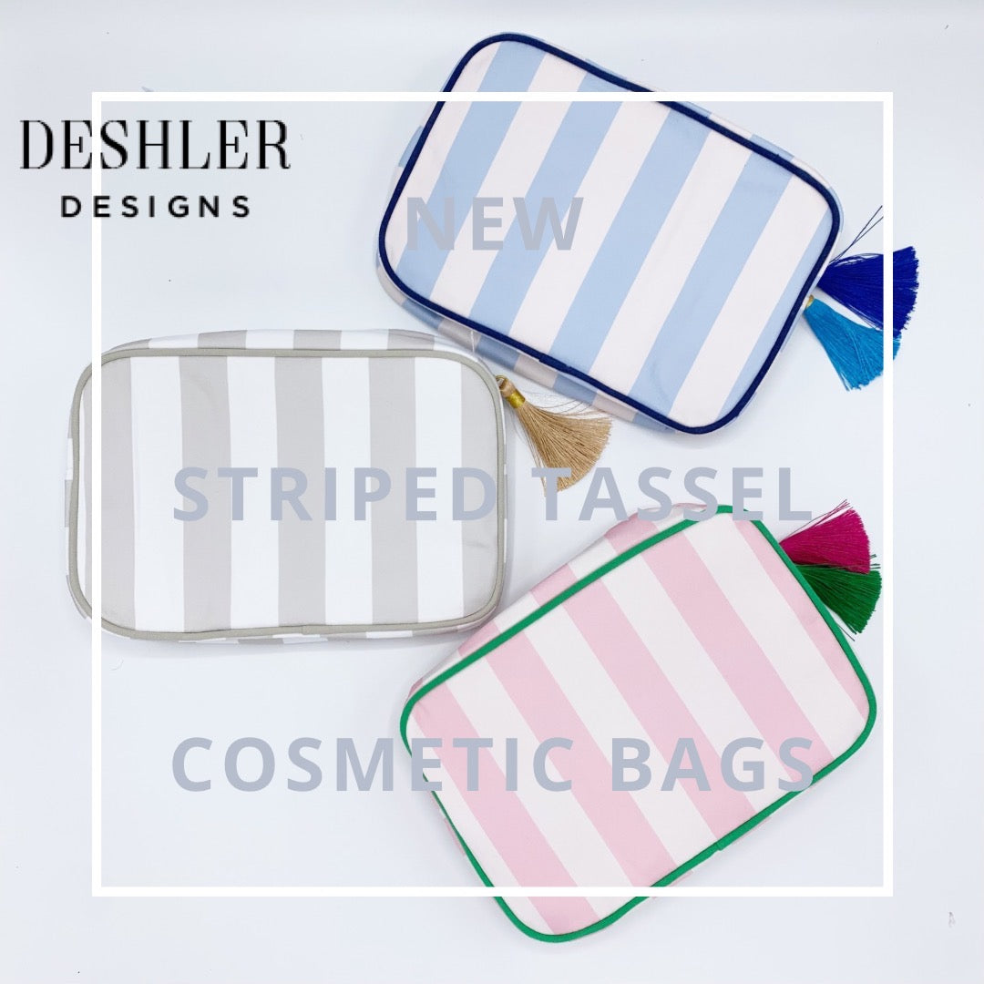 Striped Tassel Cosmetic Bag