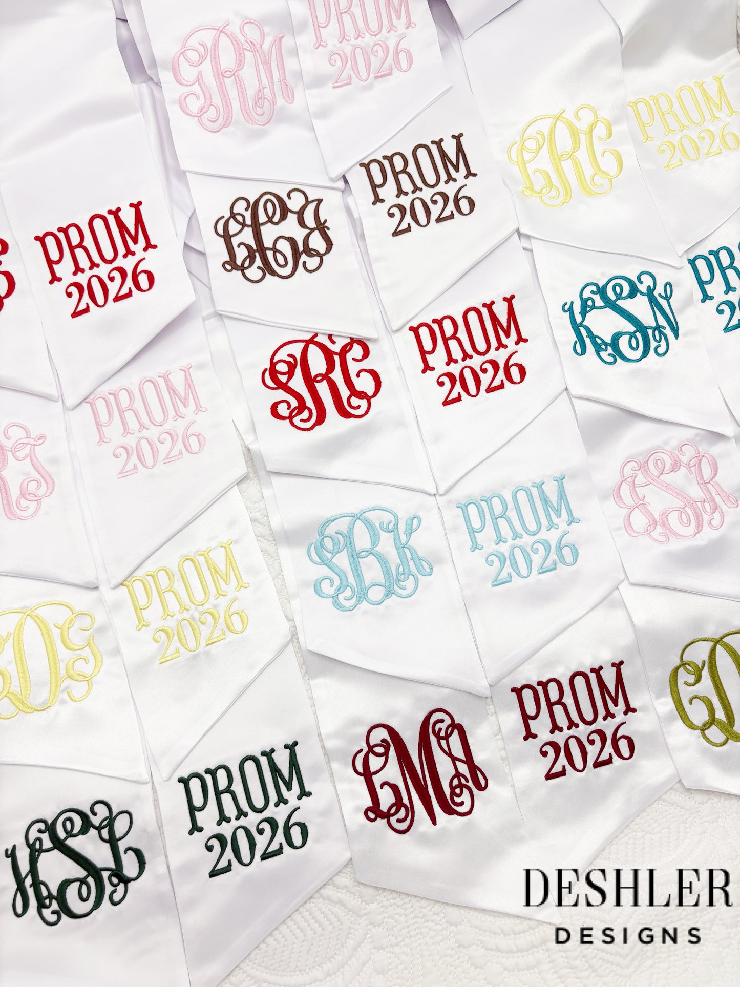 Embroidered Prom Sashes