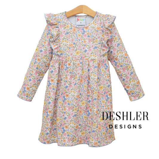 Girls Vintage Floral Dress