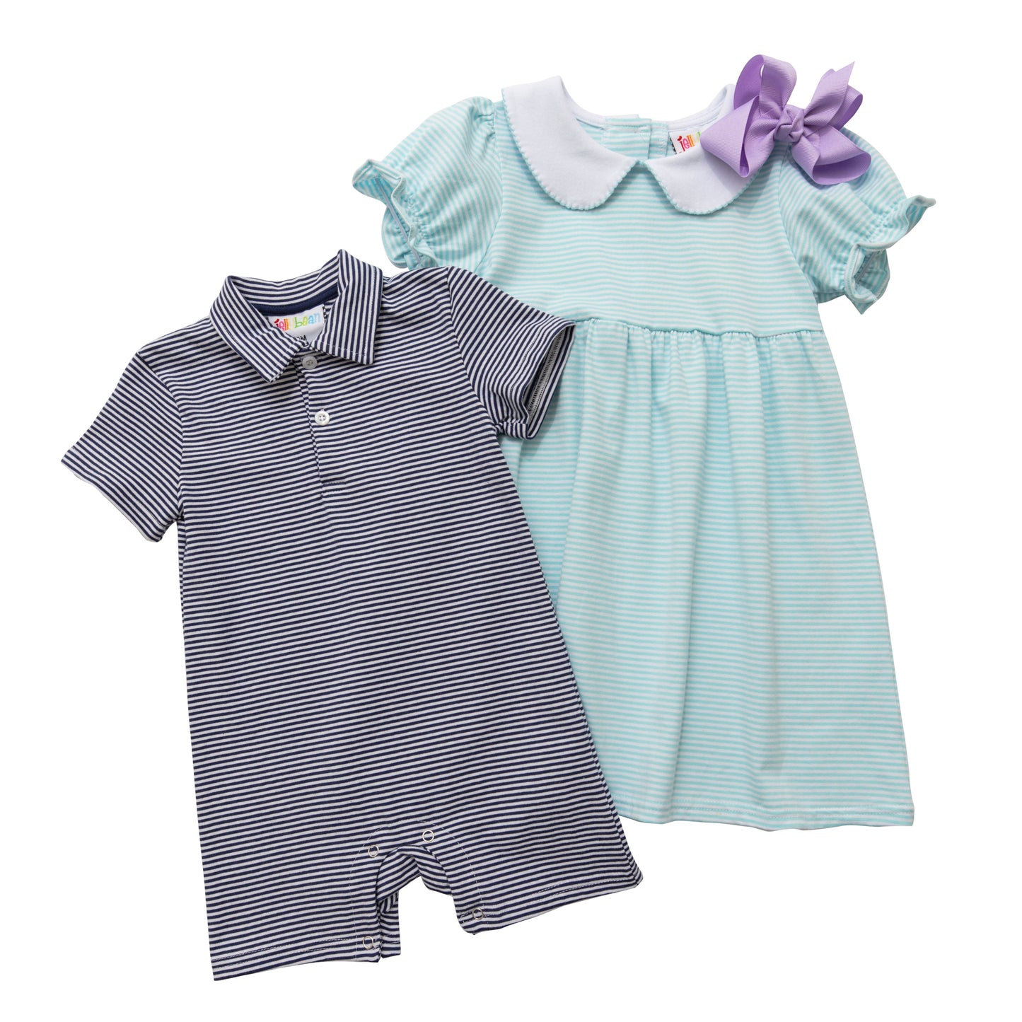 Charlotte Dress - Aqua Stripe