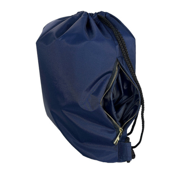 Navy Drawstring Bag - Nylon Sling Backpack