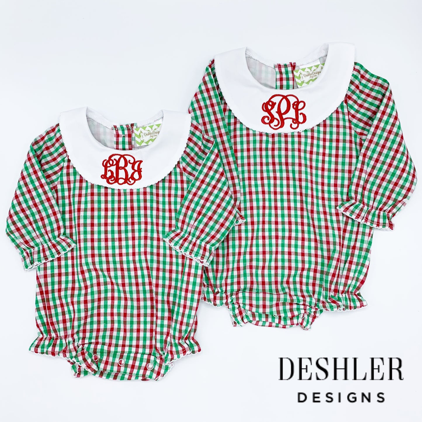 Baby Girls Plaid Christmas outfit ~ Girls Christmas Bishop Bubble