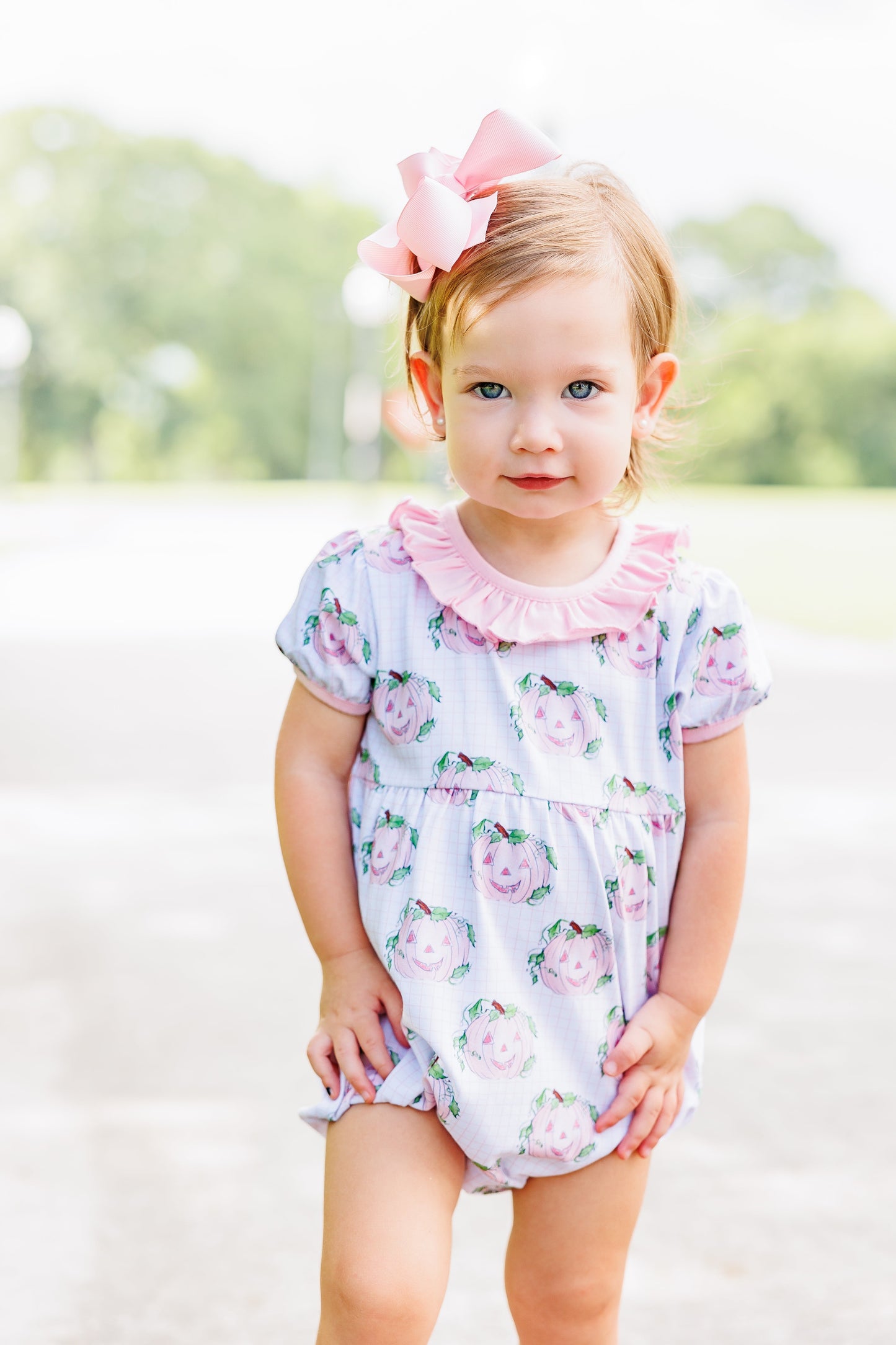 Jack O Lantern Pink Ruffle Bubble