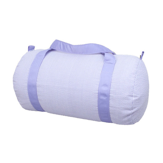 Lavender Seersucker Medium Duffel Bag