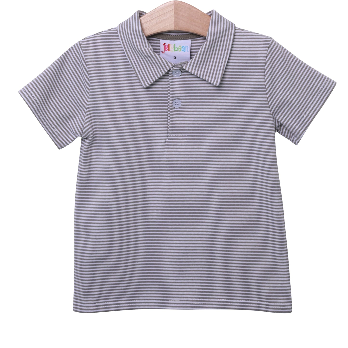 Boys Polo Shirt - Beige Stripe