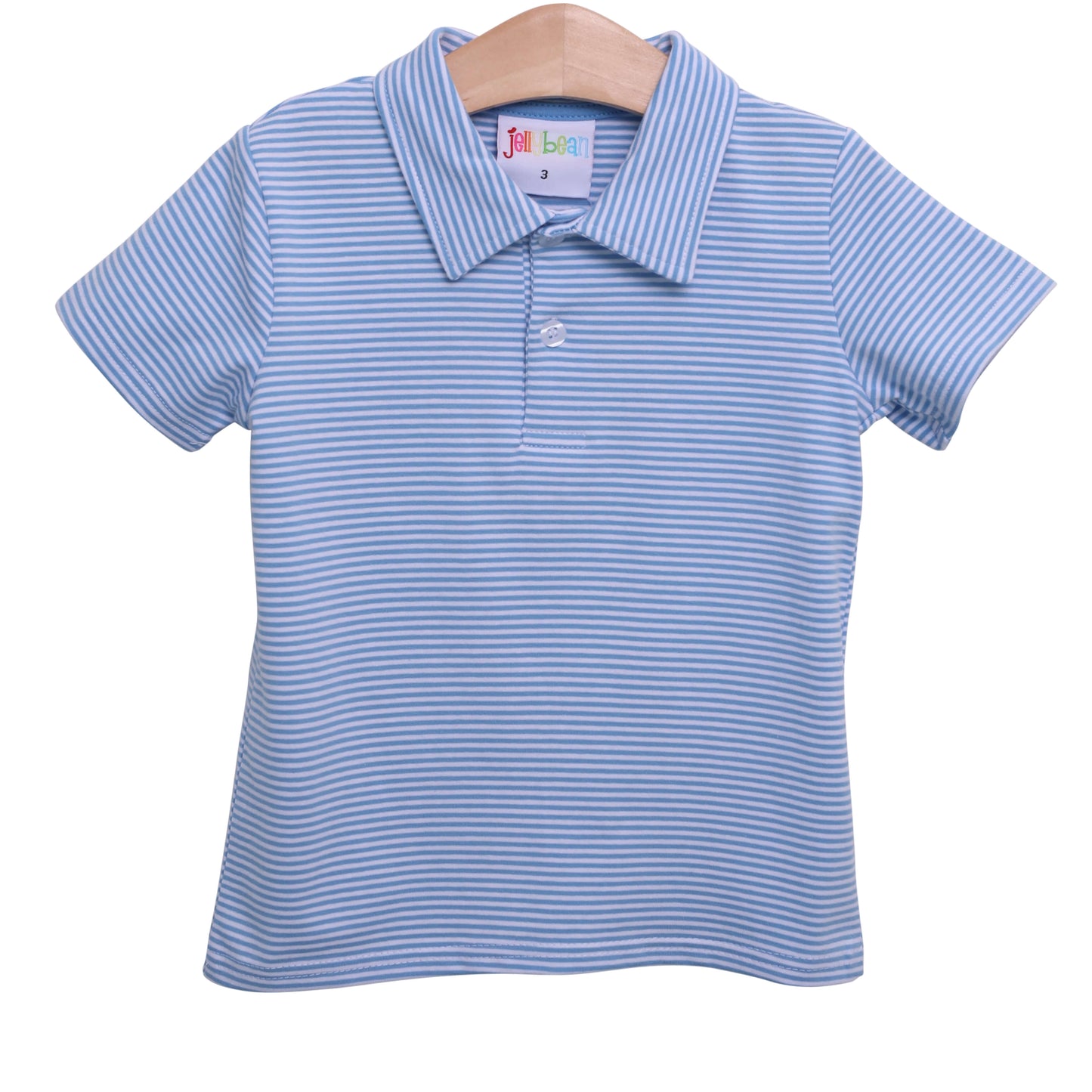 Boys Polo Shirt - Cornflower Blue Stripe