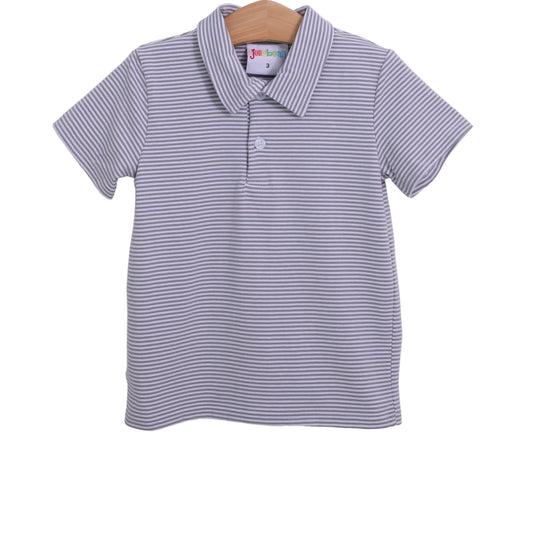 Boys Polo Shirt - Gray Stripe