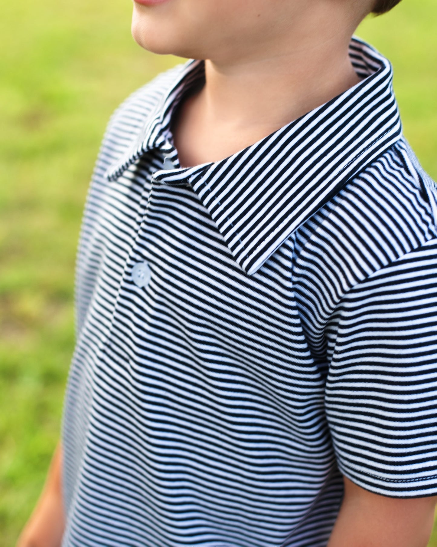 Boys Polo Shirt - Navy Stripe