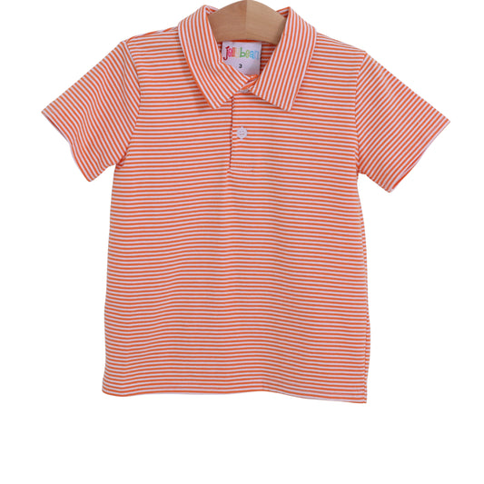 Boys Polo Shirt - Orange Stripe