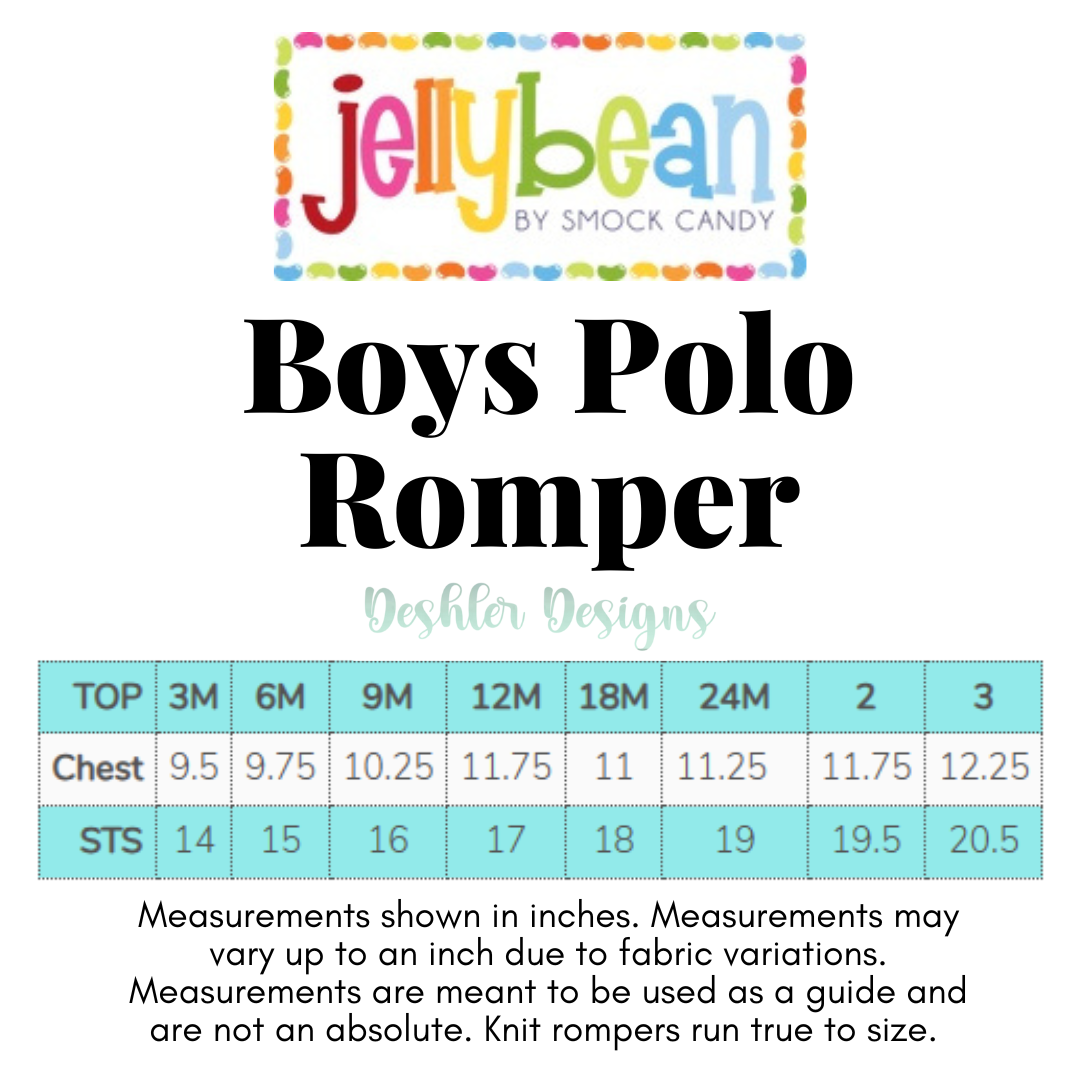 Boys Polo Romper - Aqua Stripe