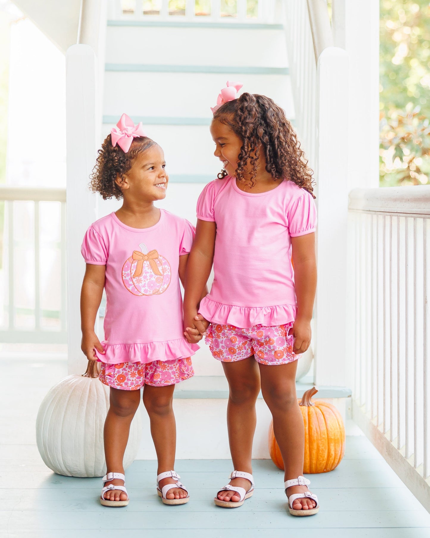 Pumpkin Petals Applique Ruffle Short Set
