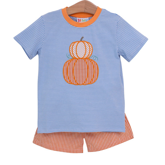 Pumpkin Stack Boys Short Set