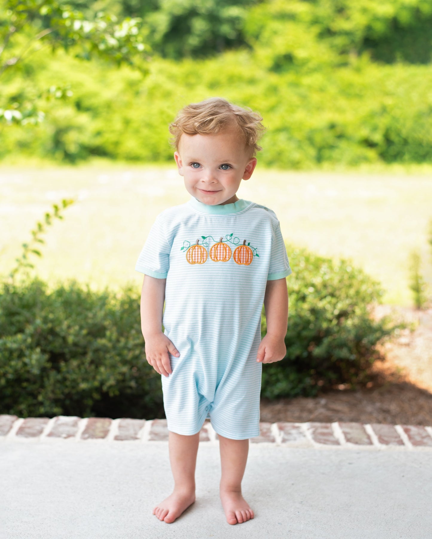 Pumpkin Trio Boys Romper