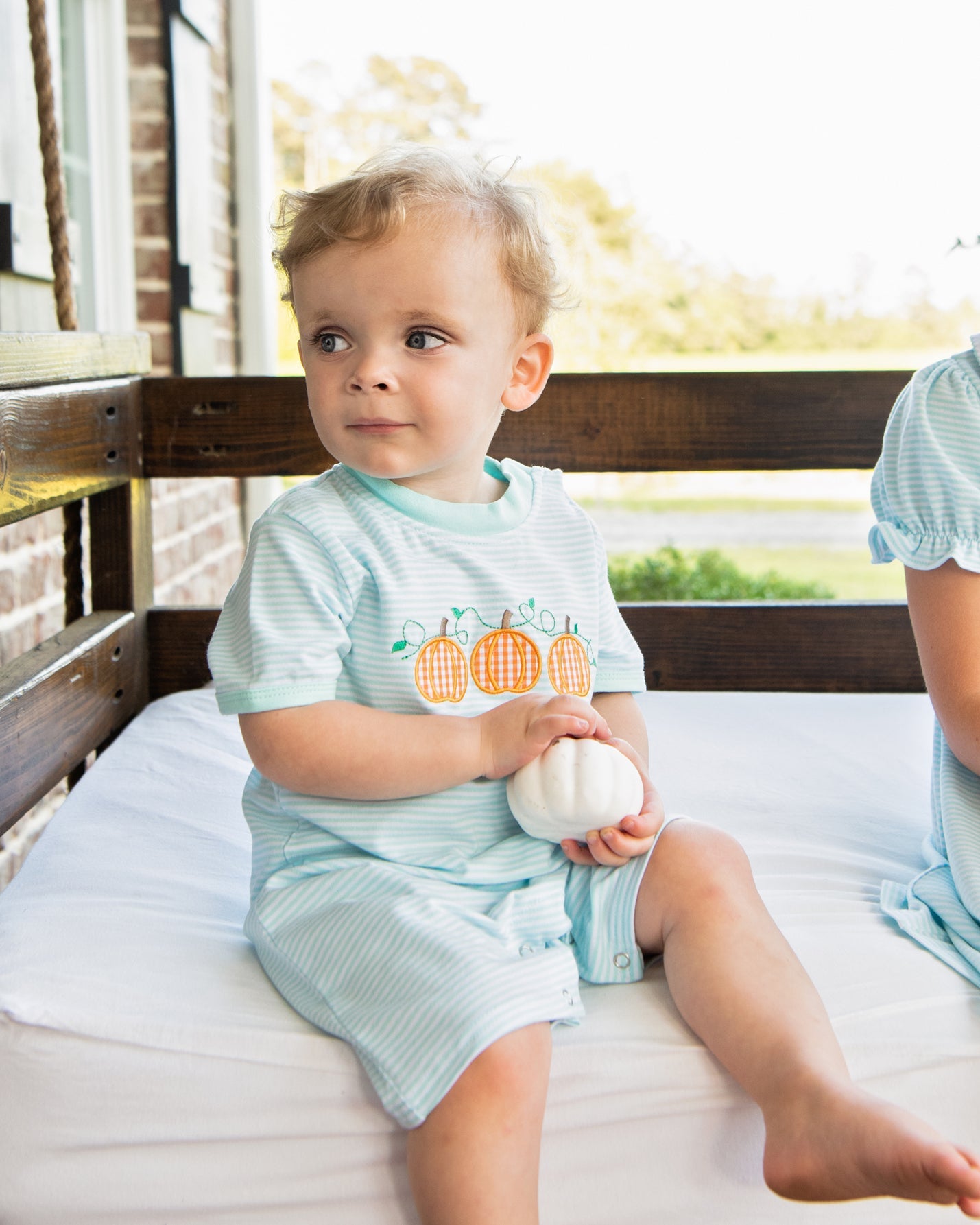 Pumpkin Trio Boys Romper