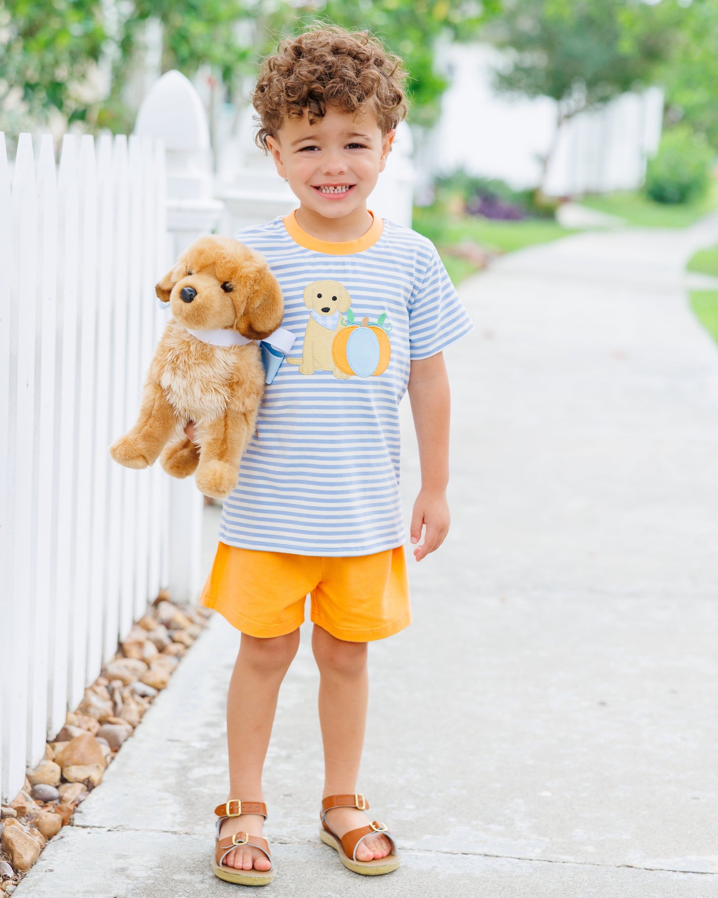 Boys Pumpkins and Paws Short Set