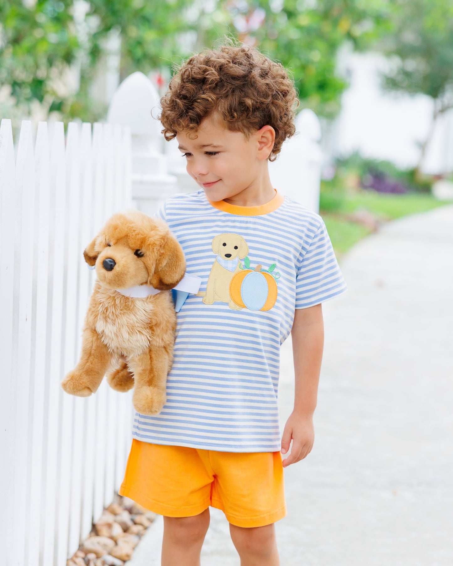 Boys Pumpkins and Paws Short Set