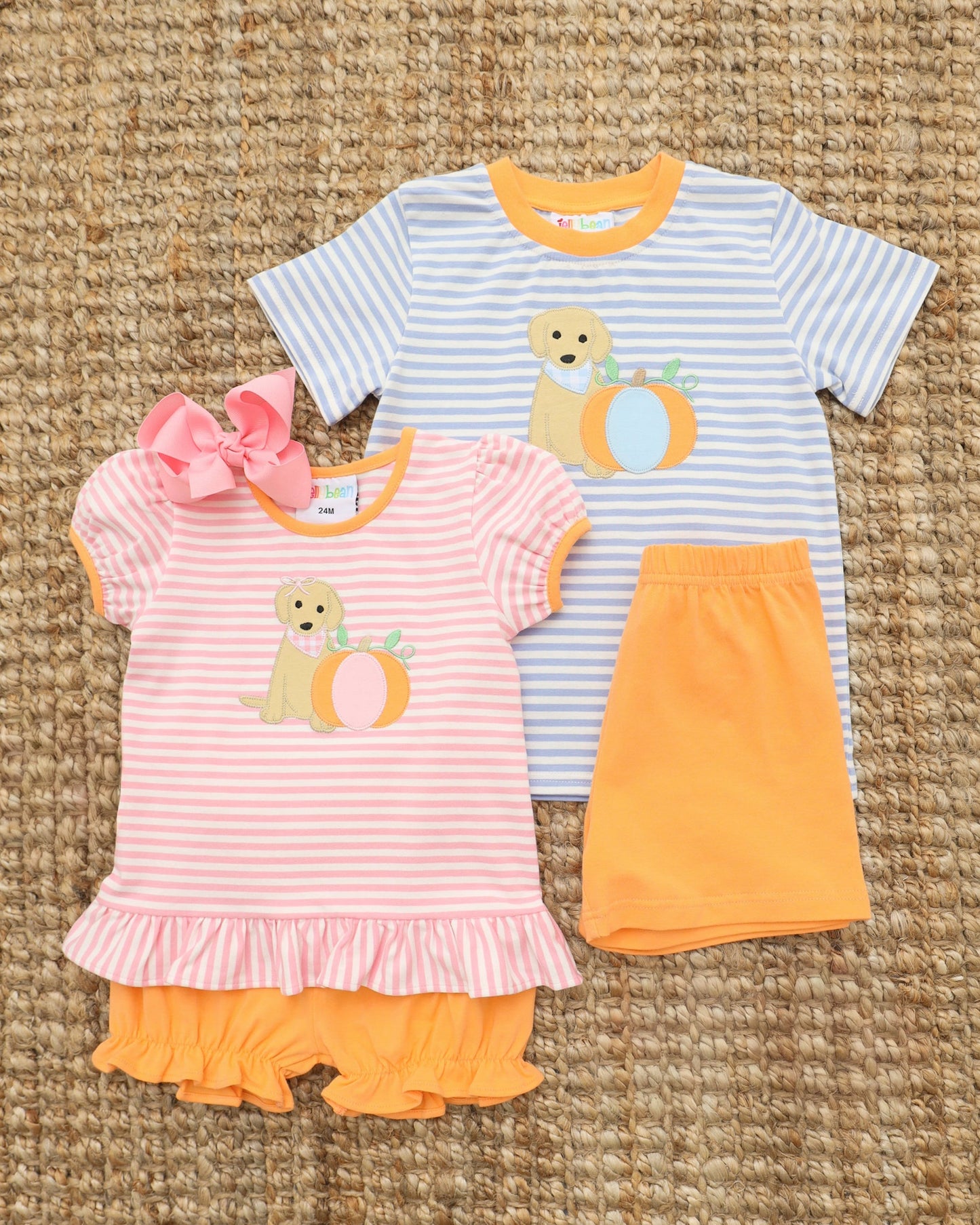 Boys Pumpkins and Paws Short Set