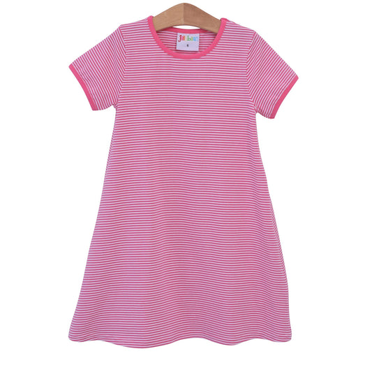 Sarah Dress - Hot Pink Stripe
