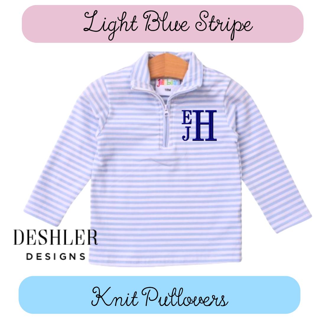 Kids Striped Monogram Pullovers