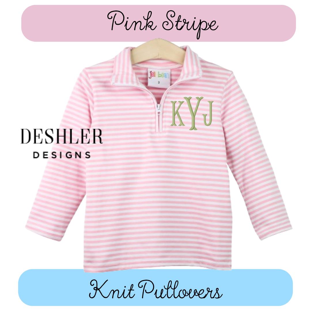 Kids Striped Monogram Pullovers