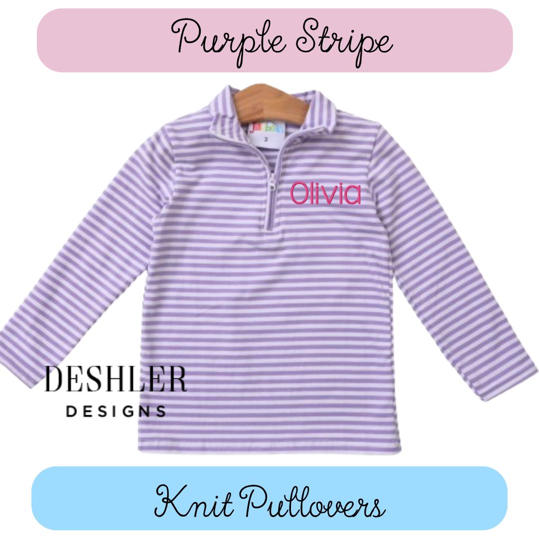 Kids Striped Monogram Pullovers