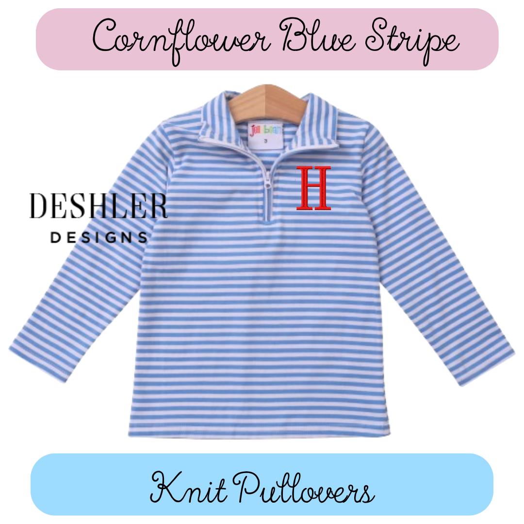 Kids Striped Monogram Pullovers