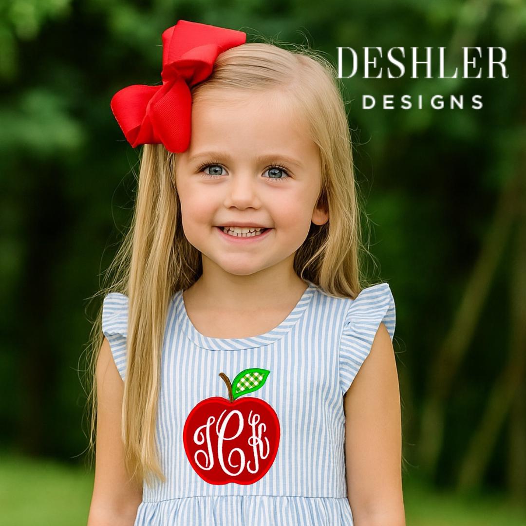 Back to School Monogram Apple Dress