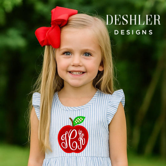 Back to School Monogram Apple Dress