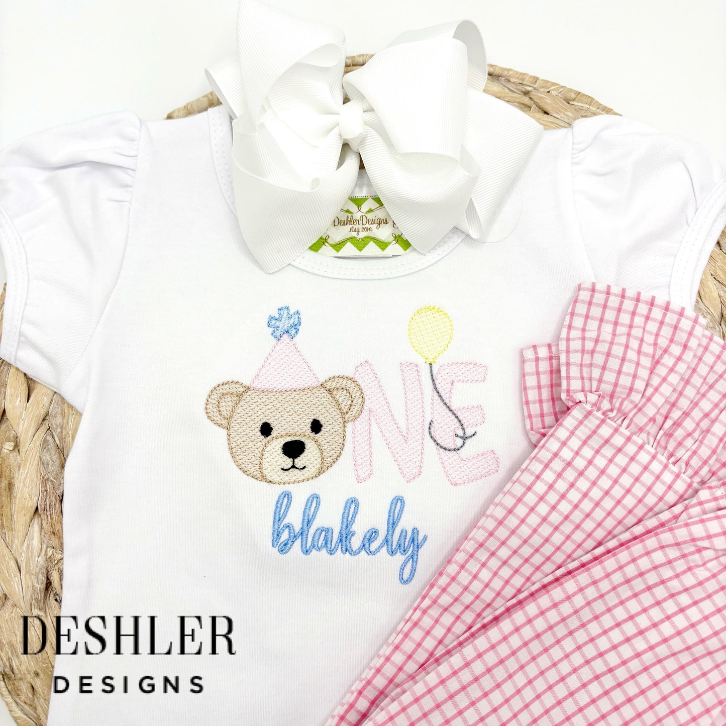 Girls Beary First Birthday Outfit