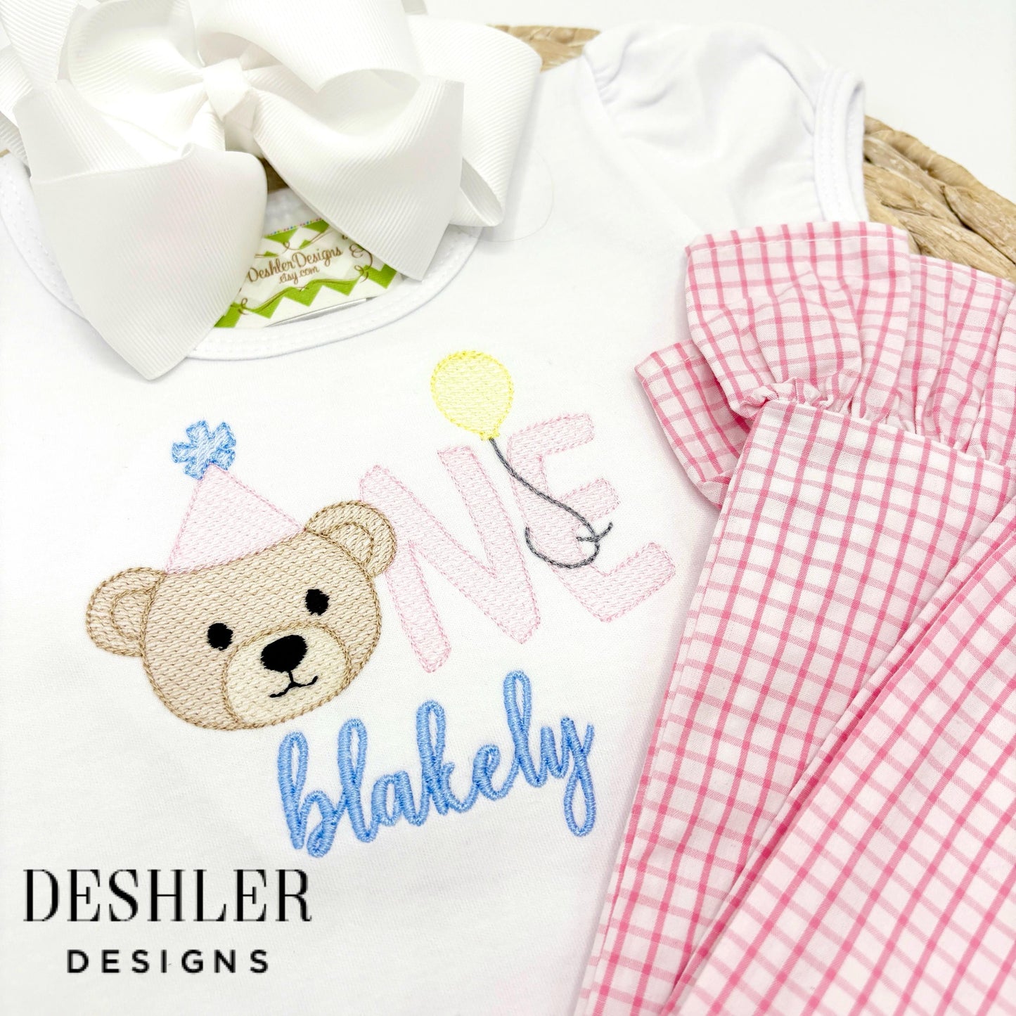 Girls Beary First Birthday Outfit