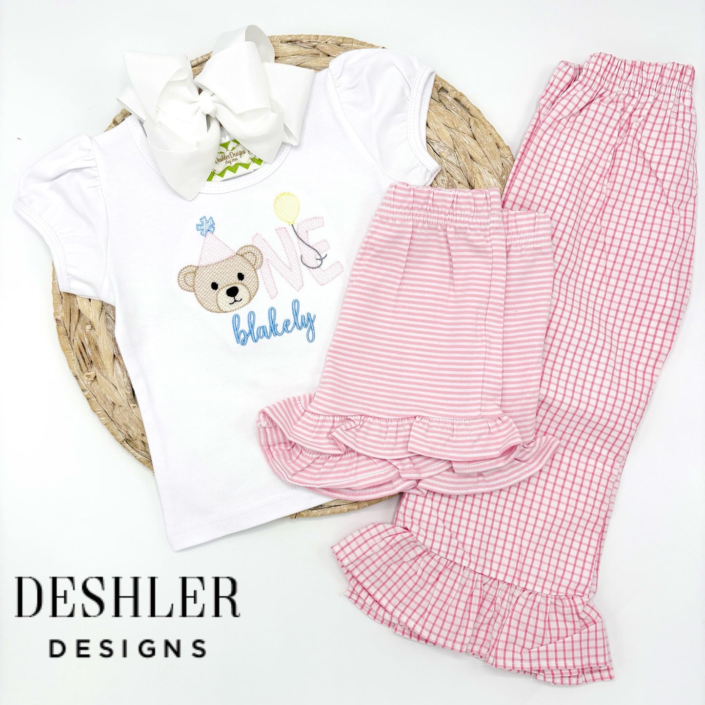 Girls Beary First Birthday Outfit