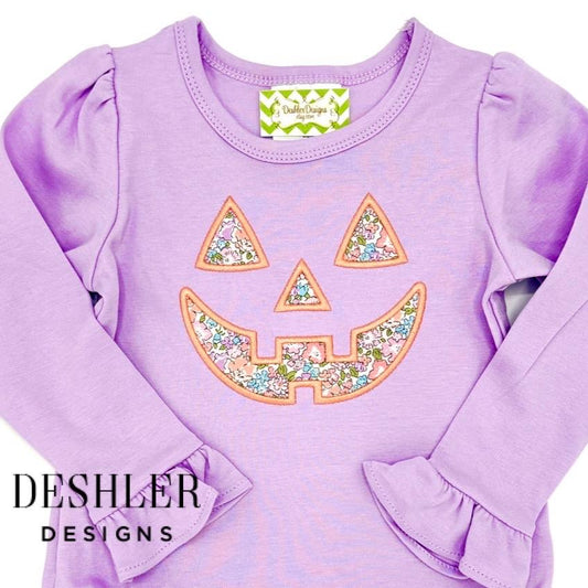Girls Floral Jackolantern Shirt