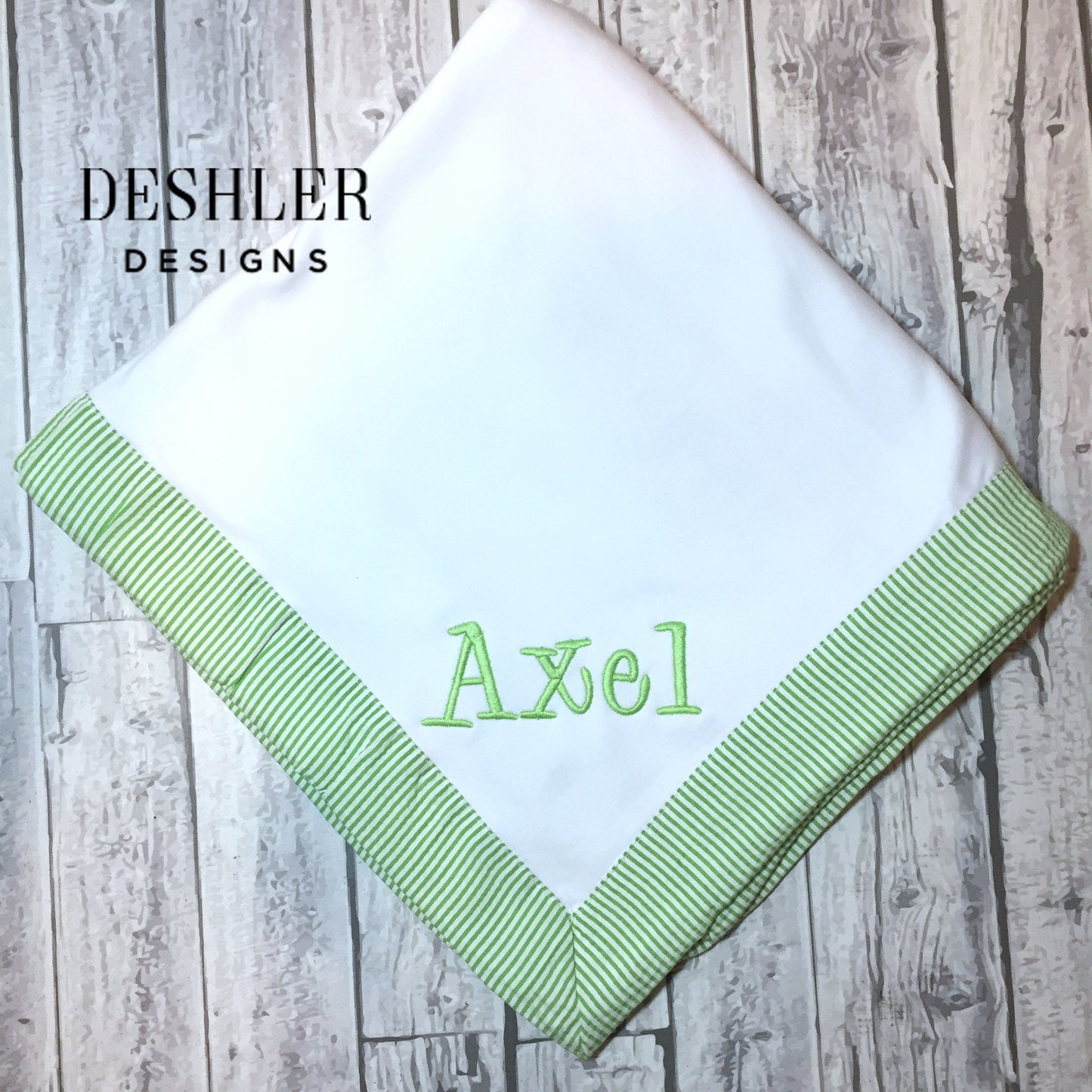 Seersucker baby blanket, Monogram baby blanket, baby blanket with name, personalized baby blanket, embroidered baby blanket, monogram baby