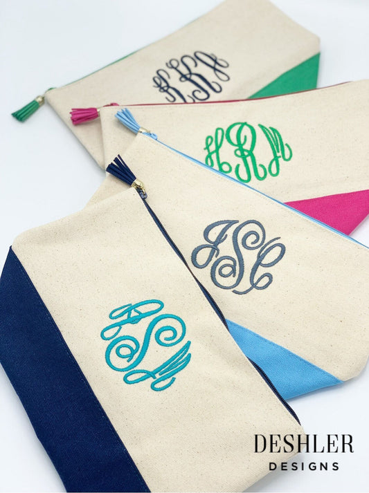 Monogram tassel pouch, Monogrammed Pouch, Monogram pouch, monogram organizer, purse pouch, pouch, zippered pouch, monogram zipper pouch