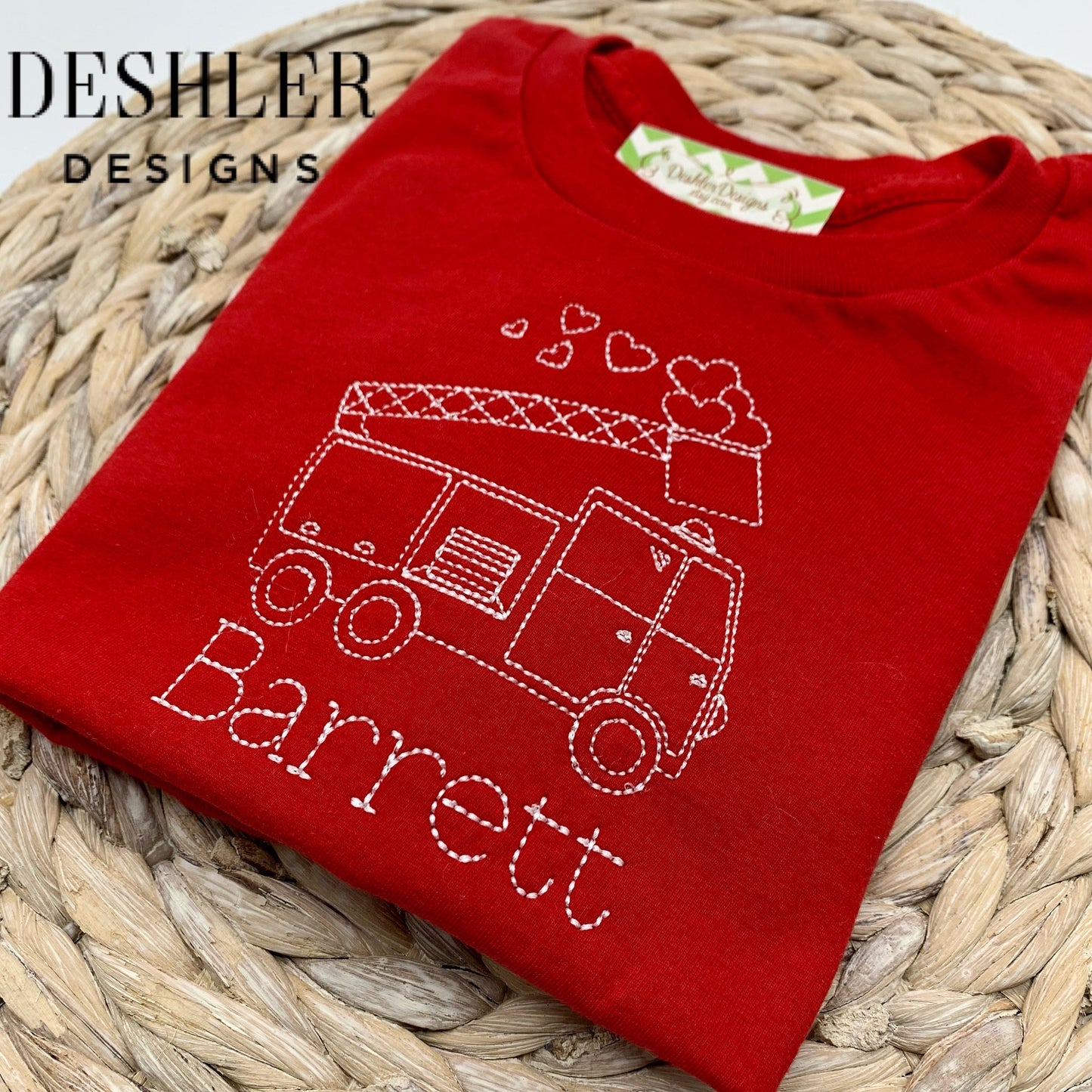 Firetruck Valentines Shirt